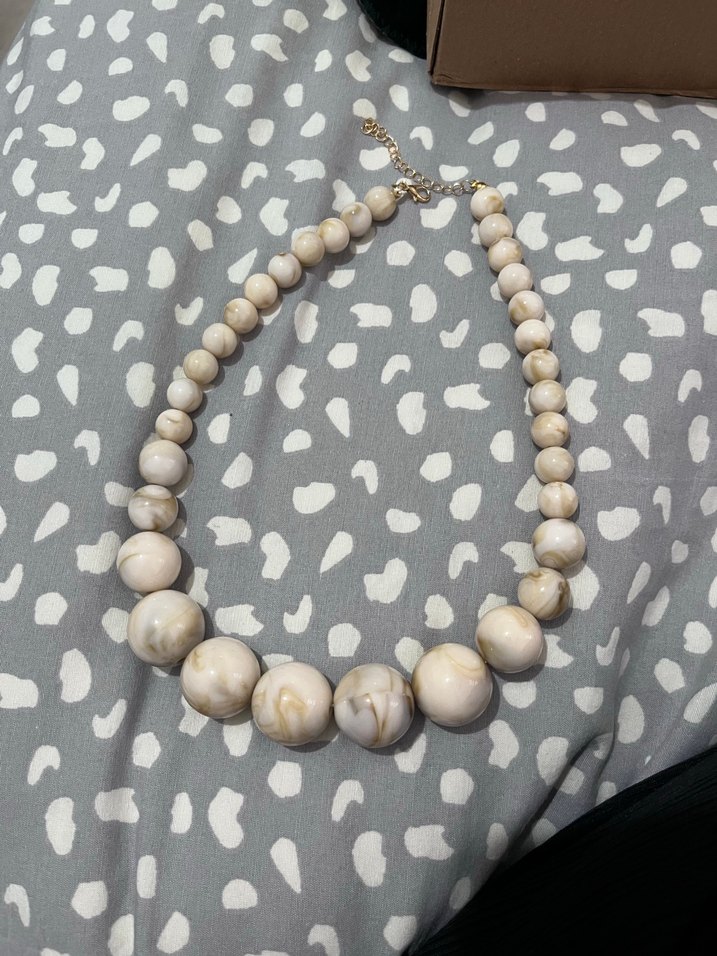 Bej Boncuklu Bohem Kadın Kolye - Görsel 2