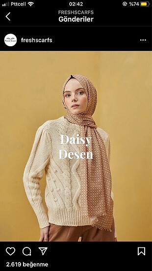 Sütlü kahve desenli şal