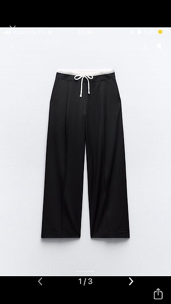 zara cift bel wide leg pantolon