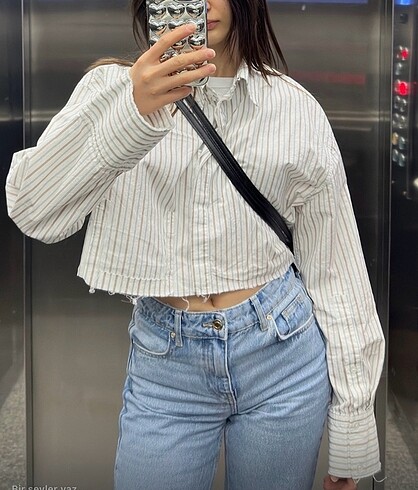 Zara zara crop gömlek
