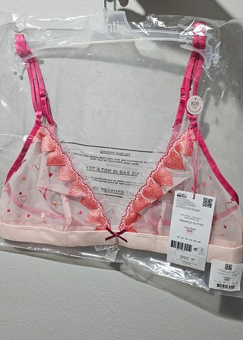 Pembe Mini kalp Baskılı Bralet