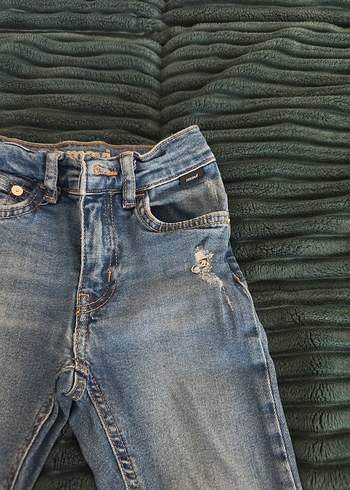 Erkek Çocuk Mavi Denim Kemerli Pantolon - Görsel 3