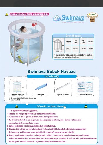 Swimava Renkli Şişme Bebek Yüzme Havuzu - Görsel 2