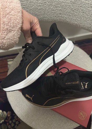 Siyah Puma Elastik Bağcıklı Spor Ayakkabı - Görsel 3