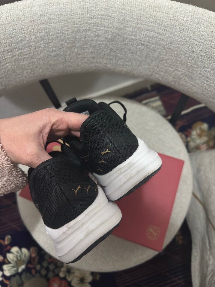 Siyah Puma Elastik Bağcıklı Spor Ayakkabı - Görsel 5