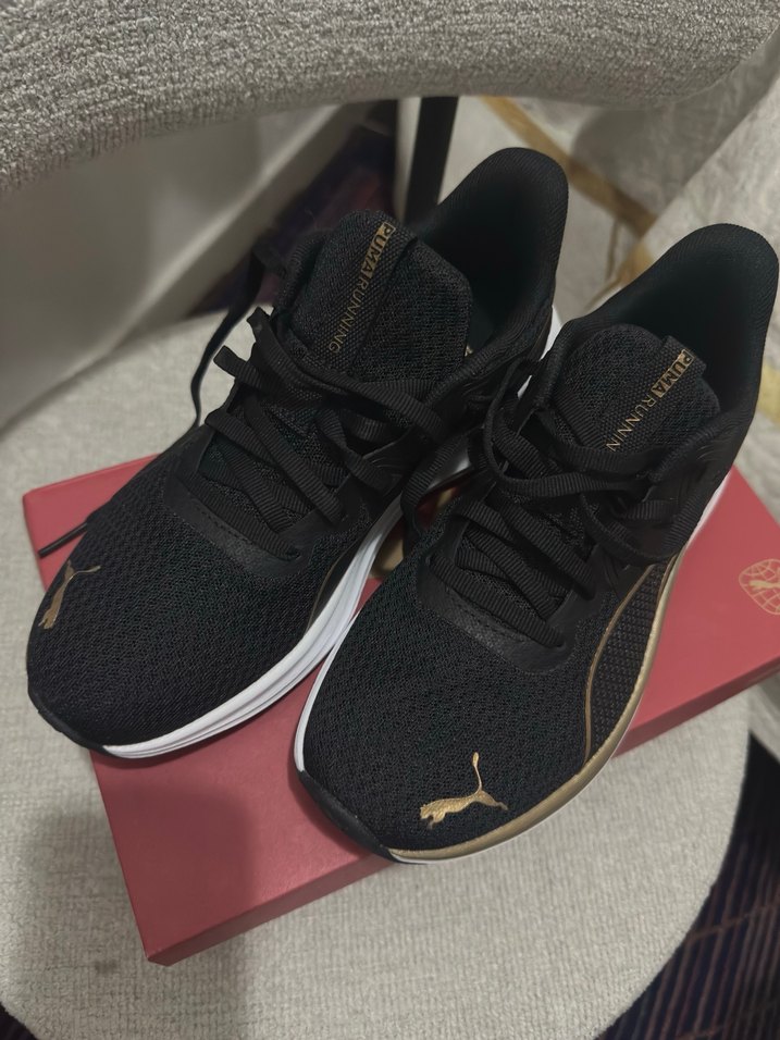 Siyah Puma Elastik Bağcıklı Spor Ayakkabı - Görsel 4