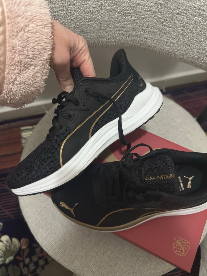 Siyah Puma Elastik Bağcıklı Spor Ayakkabı - Görsel 3