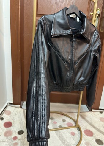 Kadın Adidas Siyah Biker Deri Ceket - Görsel 2