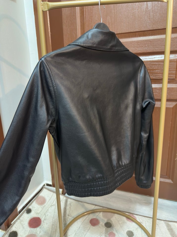 Kadın Adidas Siyah Biker Deri Ceket - Görsel 4