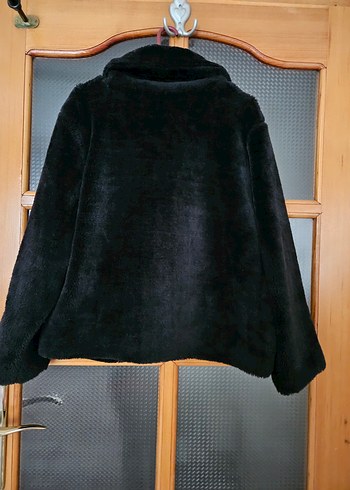 Siyah Kadın Peluş Kürk Ceket - Görsel 3