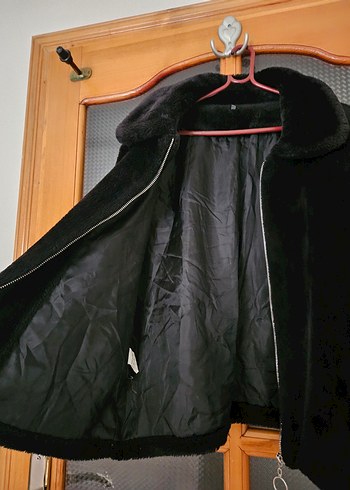 Siyah Kadın Peluş Kürk Ceket - Görsel 4