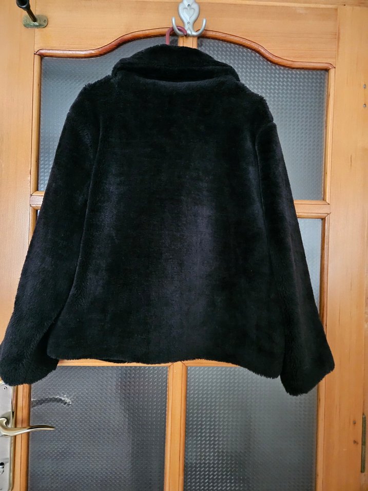 Siyah Kadın Peluş Kürk Ceket - Görsel 3
