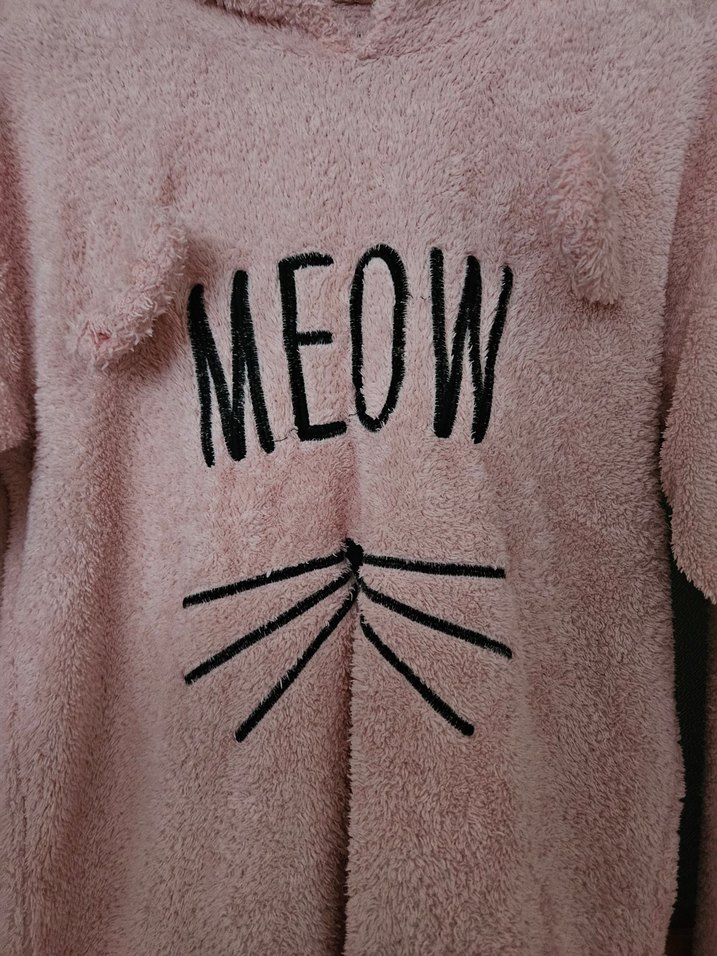 Pembe Peluş Kapüşonlu Kadın Sweatshirt - Görsel 3