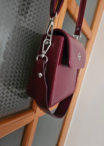 Bordo Deri Kadın Çanta - Görsel 3