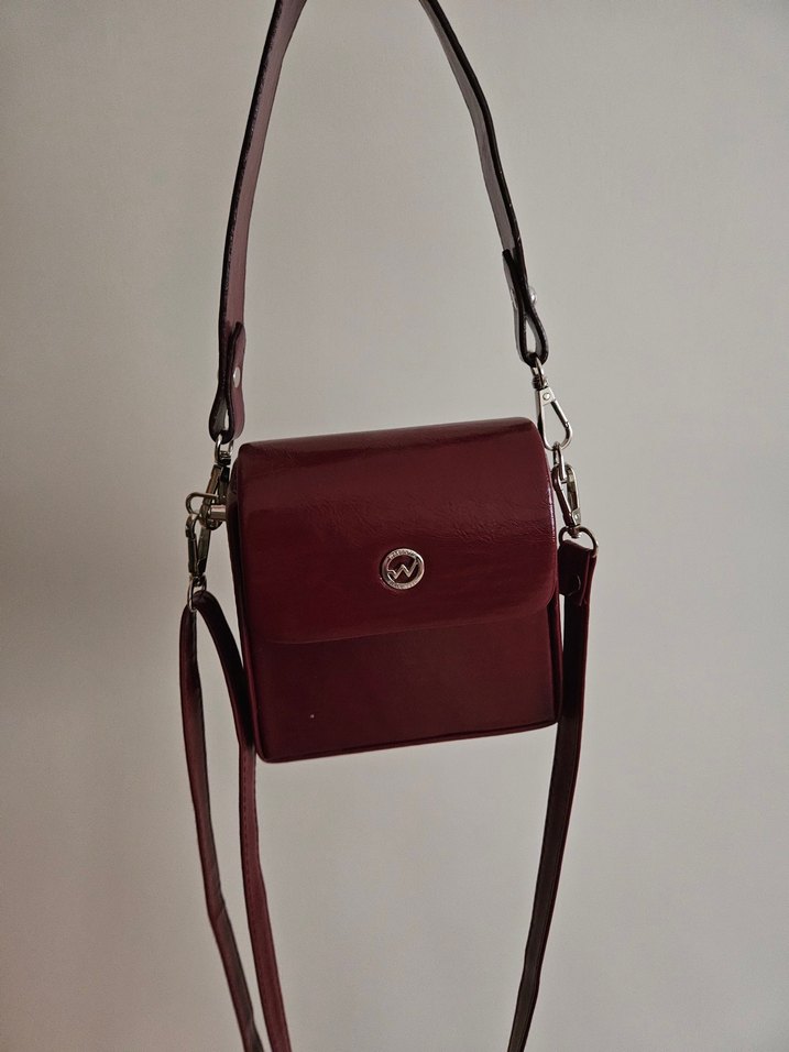 Bordo Deri Kadın Çanta - Görsel 5