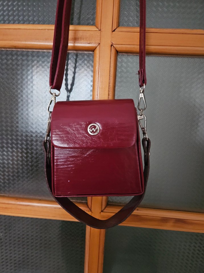 Bordo Deri Kadın Çanta - Görsel 2