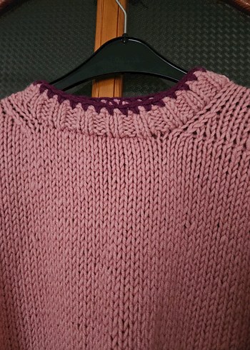 Pembe Kadın Örgü Kazak - Görsel 4