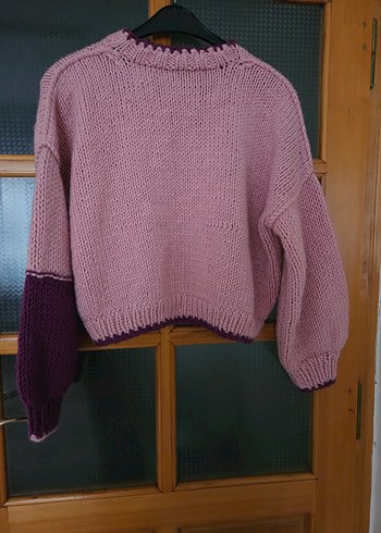 Pembe Kadın Örgü Kazak - Görsel 5