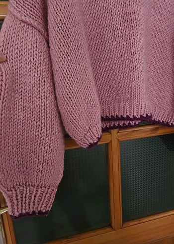 Pembe Kadın Örgü Kazak - Görsel 3