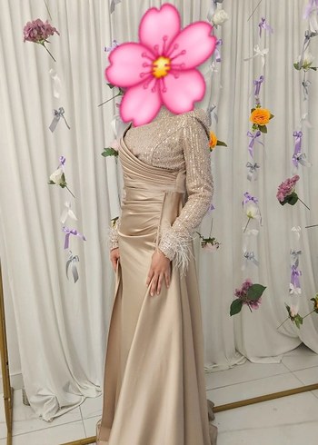 Tesettür abiye bej - Görsel 3