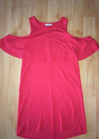 Kırmızı Kısa Kollu elbise - Görsel 2