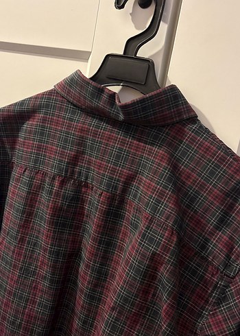 Bordo Düğmeli Uzun Kollu Erkek Gömlek - Görsel 6