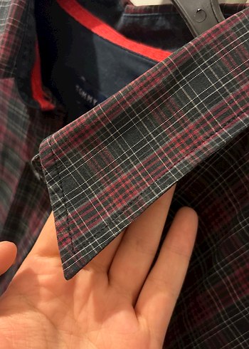 Bordo Düğmeli Uzun Kollu Erkek Gömlek - Görsel 4