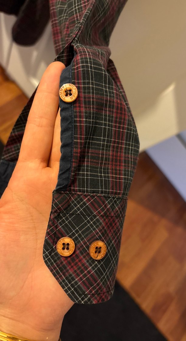 Bordo Düğmeli Uzun Kollu Erkek Gömlek - Görsel 5