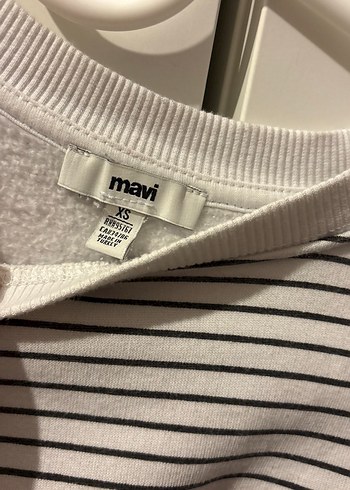 Mavi Çizgili Kadın Uzun Kollu Sweatshirt - Görsel 2