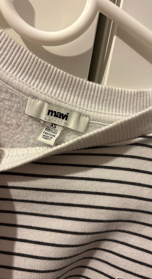 Mavi Çizgili Kadın Uzun Kollu Sweatshirt - Görsel 2