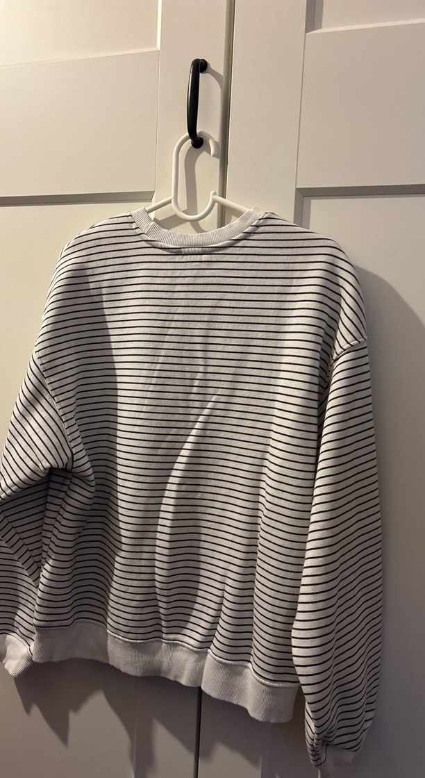 Mavi Çizgili Kadın Uzun Kollu Sweatshirt - Görsel 5