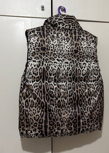 Leopar Desenli çift taraflı kullanılabilen kadın yelek - Görsel 5