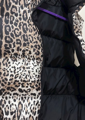 Leopar Desenli çift taraflı kullanılabilen kadın yelek - Görsel 4