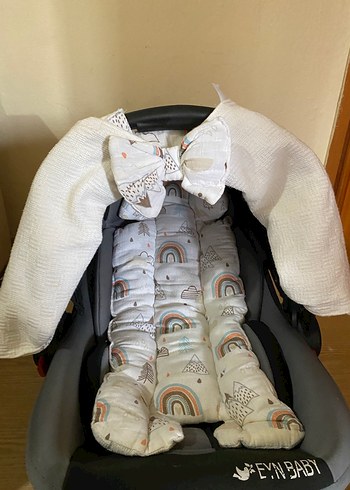 Pastel Desenli Keten peset örtüsü ve minderi - Görsel 2