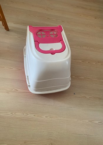  Beden Pembe Kapaklı Renkli Kedi Tuvalet Kabı