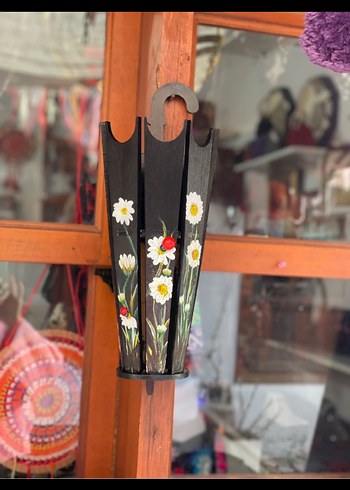 Çiçekli Ahşap Şemsiye