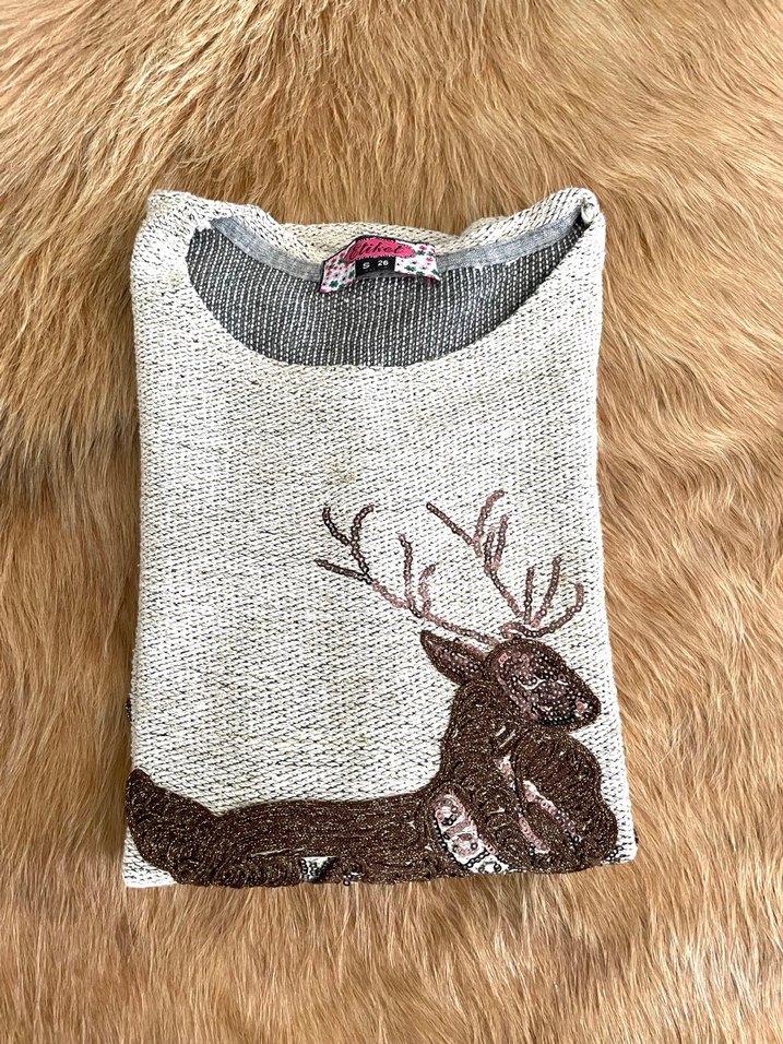 Geyik Desenli Kız Çocuk Sweatshirt - Görsel 3