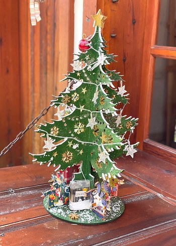 Renkli Ahşap Yılbaşı Ağacı Dekoru - Görsel 3