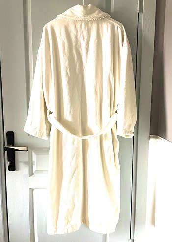 Özdilek İşlemeli Beyaz Bohem Bornoz - Görsel 2