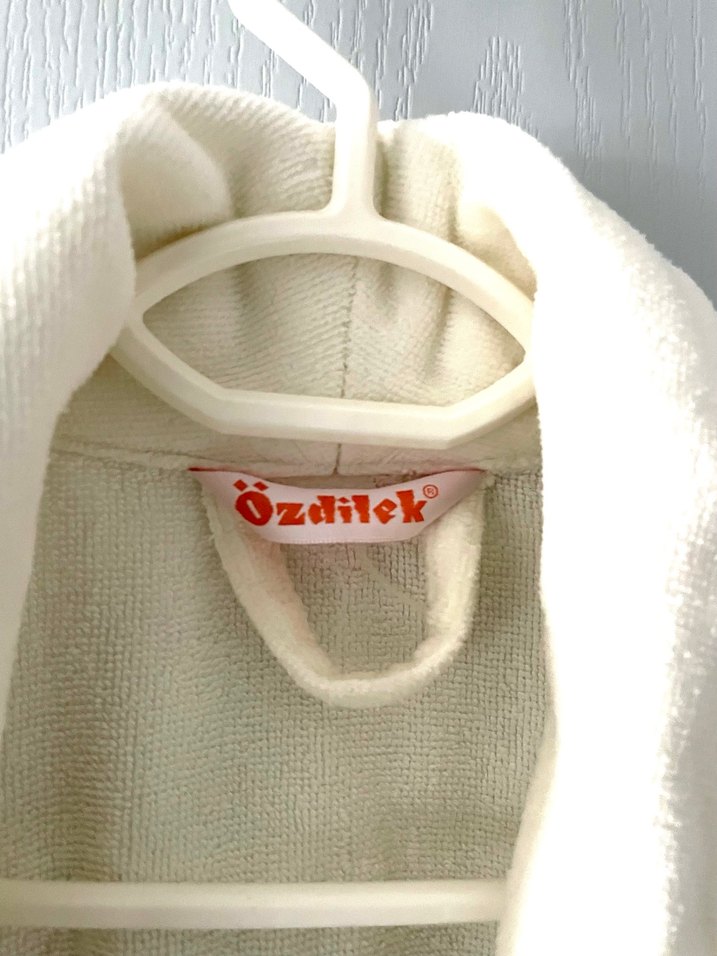 Özdilek İşlemeli Beyaz Bohem Bornoz - Görsel 3