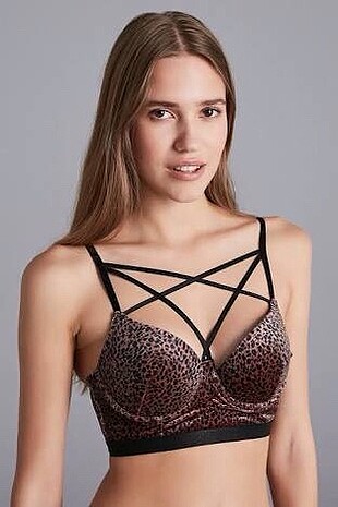 Penti leopar büstiyer bralet