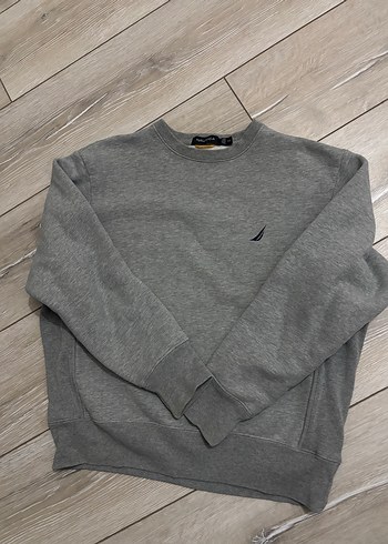 Nautica Gri Bisiklet Yaka Sweatshirt