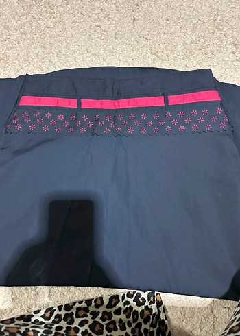 Lacivert Uzun Kadın Etek, Kemer Detaylı - Görsel 2