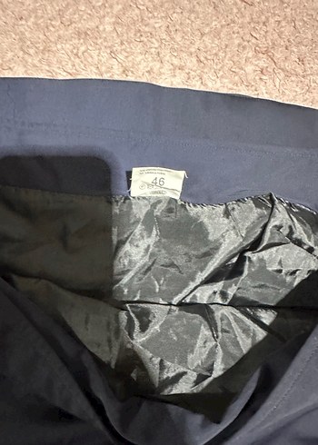 Lacivert Uzun Kadın Etek, Kemer Detaylı - Görsel 3