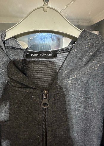 Gri Kapüşonlu Fermuarlı Kadın Ceket - Görsel 2