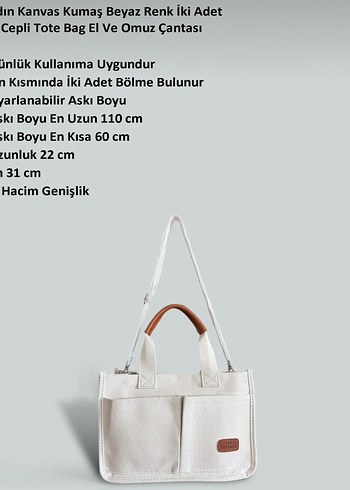 Beden beyaz Renk Bohem Beyaz Pamuklu Gündelik Çanta