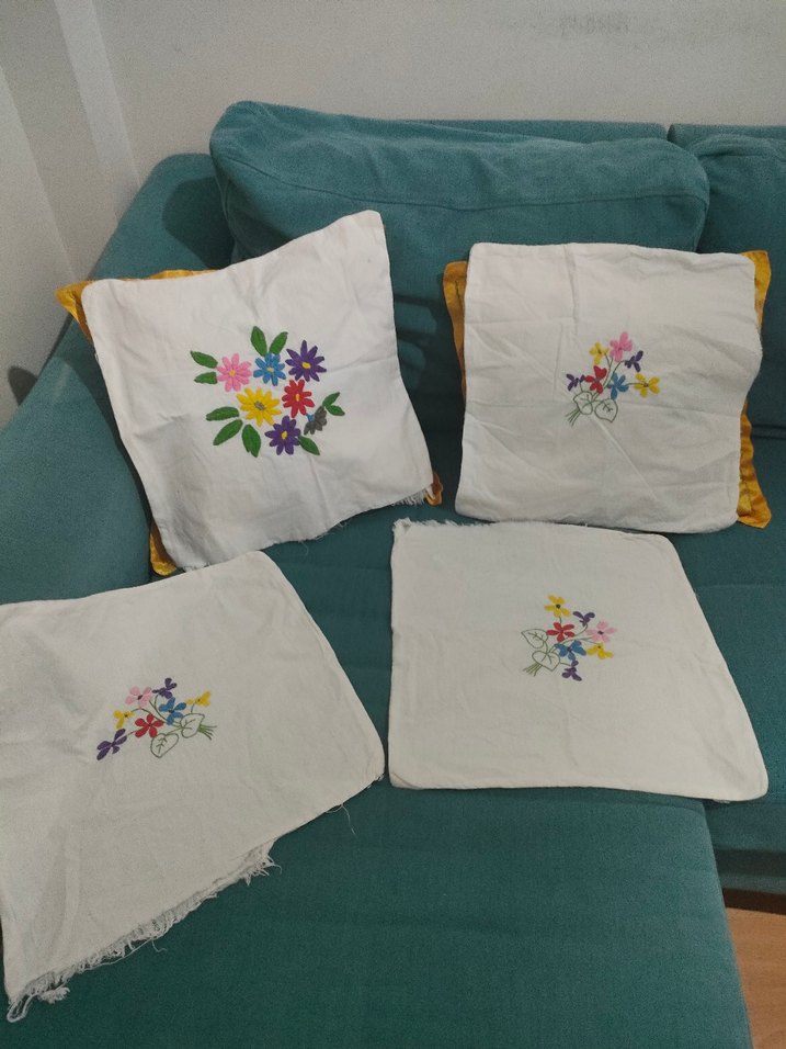 Nakışlı Beyaz Yastık Kılıfı Seti - Görsel 2