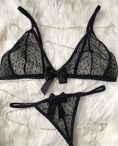 Victoria s Secret Süyah bralet tanga takımı sütyen seti