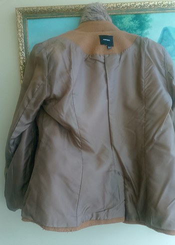 kürk yakalı kıslık ceket - Görsel 4