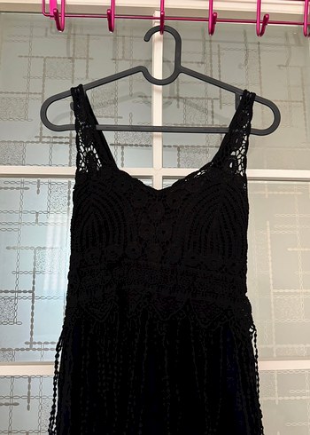 Dantel Siyah Kadın Elbise - Görsel 2